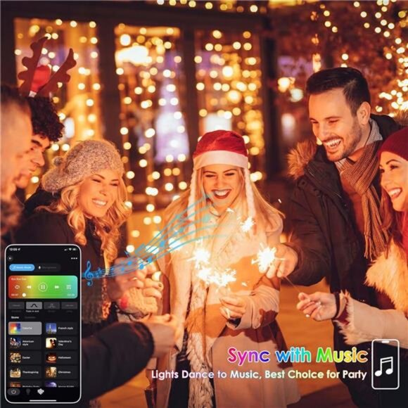 Smart Color Changing Halloween Lights, RGB LED String...